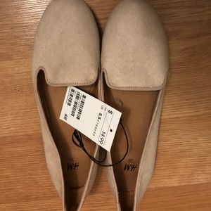 H&M light beige suede flats loafers size 6